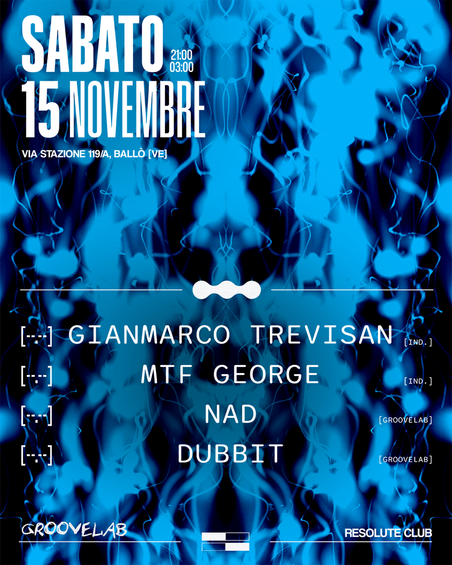 Groovelab - w/Gianmarco Trevisan, MTF George, NAD, Dubbit at Resolute ...