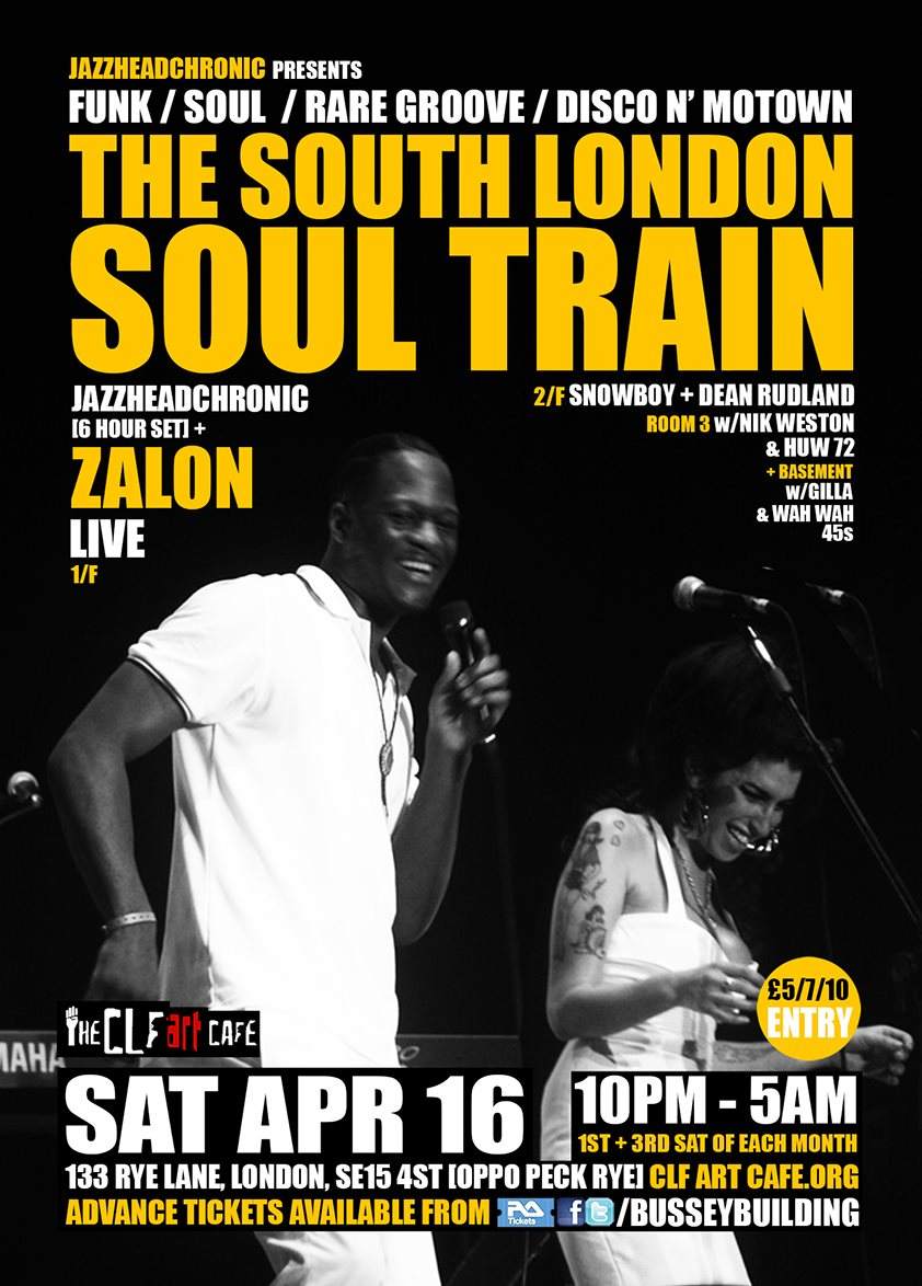 The South London Soul Train with Jazzheadchronic, Zalon [Live], Snowboy - More on 4 Floors - Página frontal