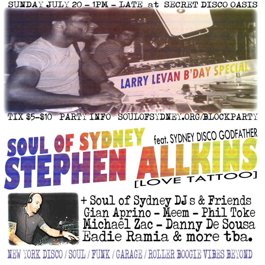 Soul of Sydney: Larry Levan Birthday Special w. Stephen Allkins - Página trasera