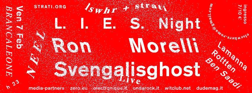 L.I.E.S. Night with Ron Morelli, Svengalisghost Live - Lswhr & Strati - Página frontal