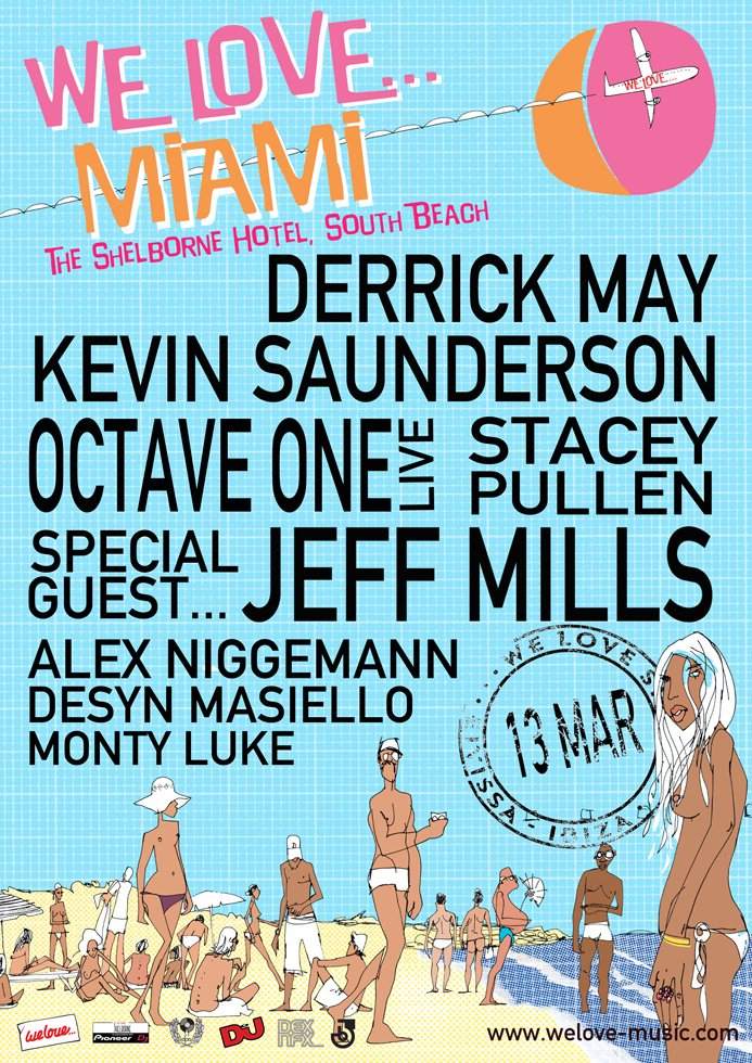 We Love - Miami, Derrick May, Jeff Mills, Kevin Saunderson Pool Party - Página frontal