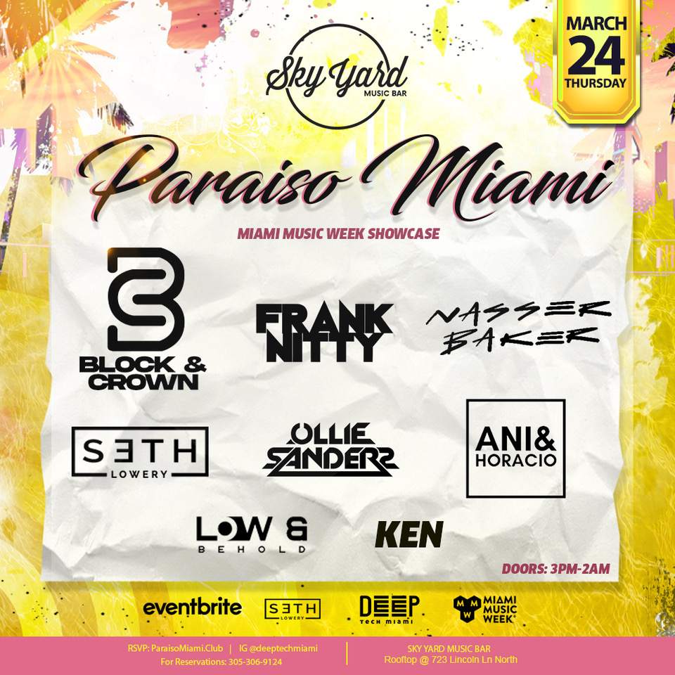 Miami Music Week Showcase with Block & Crown, Nasser Baker and Frank Nitty - フライヤー表