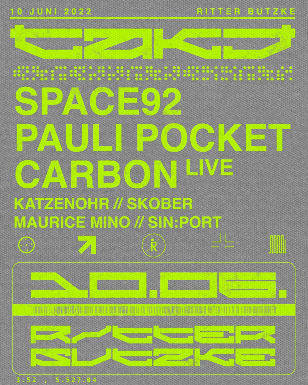 TAKT (Open Air & Indoor)/w Space92, Pauli Pocket, Skober, Carbon uvm. - フライヤー表