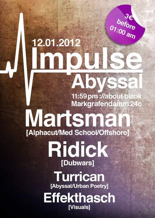 Impulse Dubstep - Abyssal feat. Martsman & Ridick - フライヤー裏