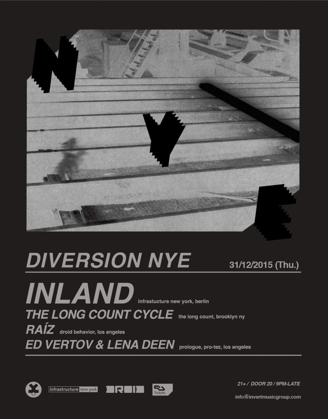 Diversion - NYE - Feat. Inland, The Long Count Cycle, Raiz, Ed Vertov b2b Lena Deen - Página trasera