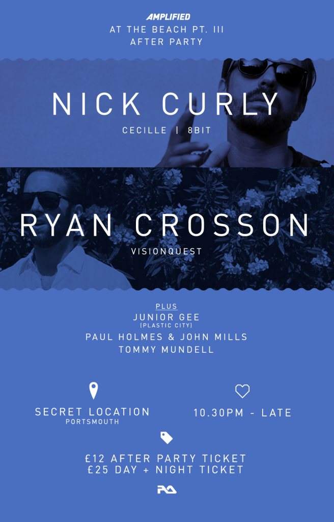 Amplified at The Beach Part III - Secret After Party - Nick Curly & Ryan Crosson - フライヤー表