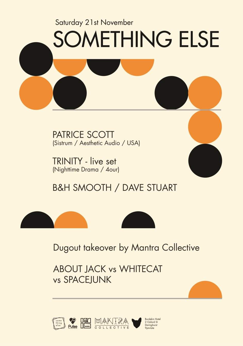 Something Else Pres Patrice Scott, Trinity - Live, Mantra Collective - Página frontal