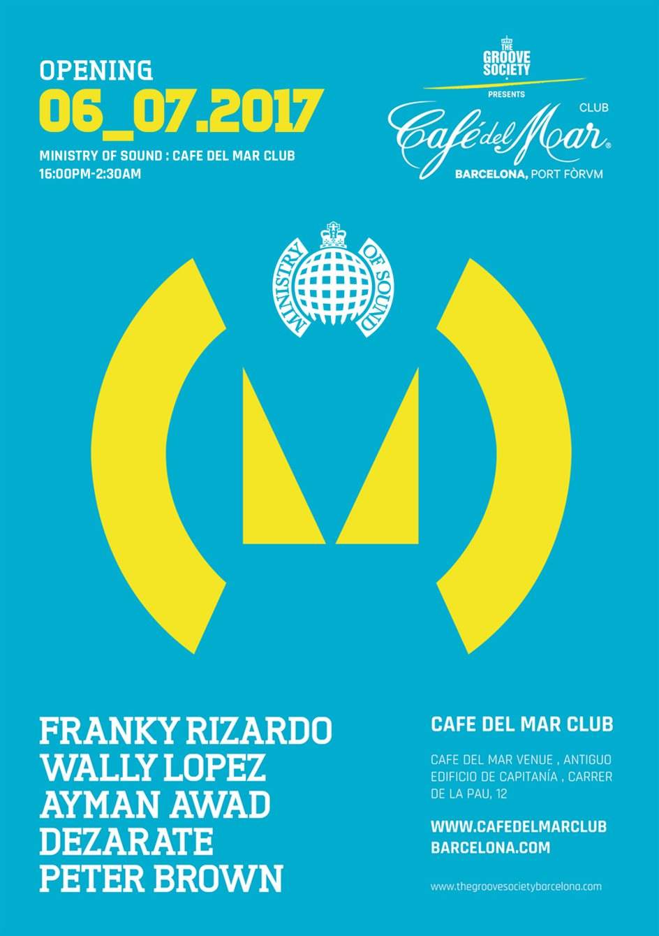 Ministry Of Sound with Wally Lopez, Franky Rizardo, Peter Brown, Dezarate, Ayman Awad - フライヤー裏