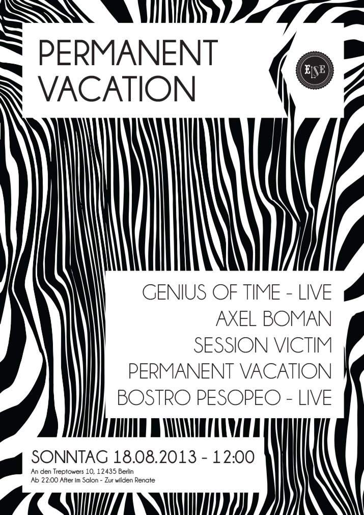 Permanent Vacation with Genius Of Time, Axel Boman & Session Victim - Página frontal