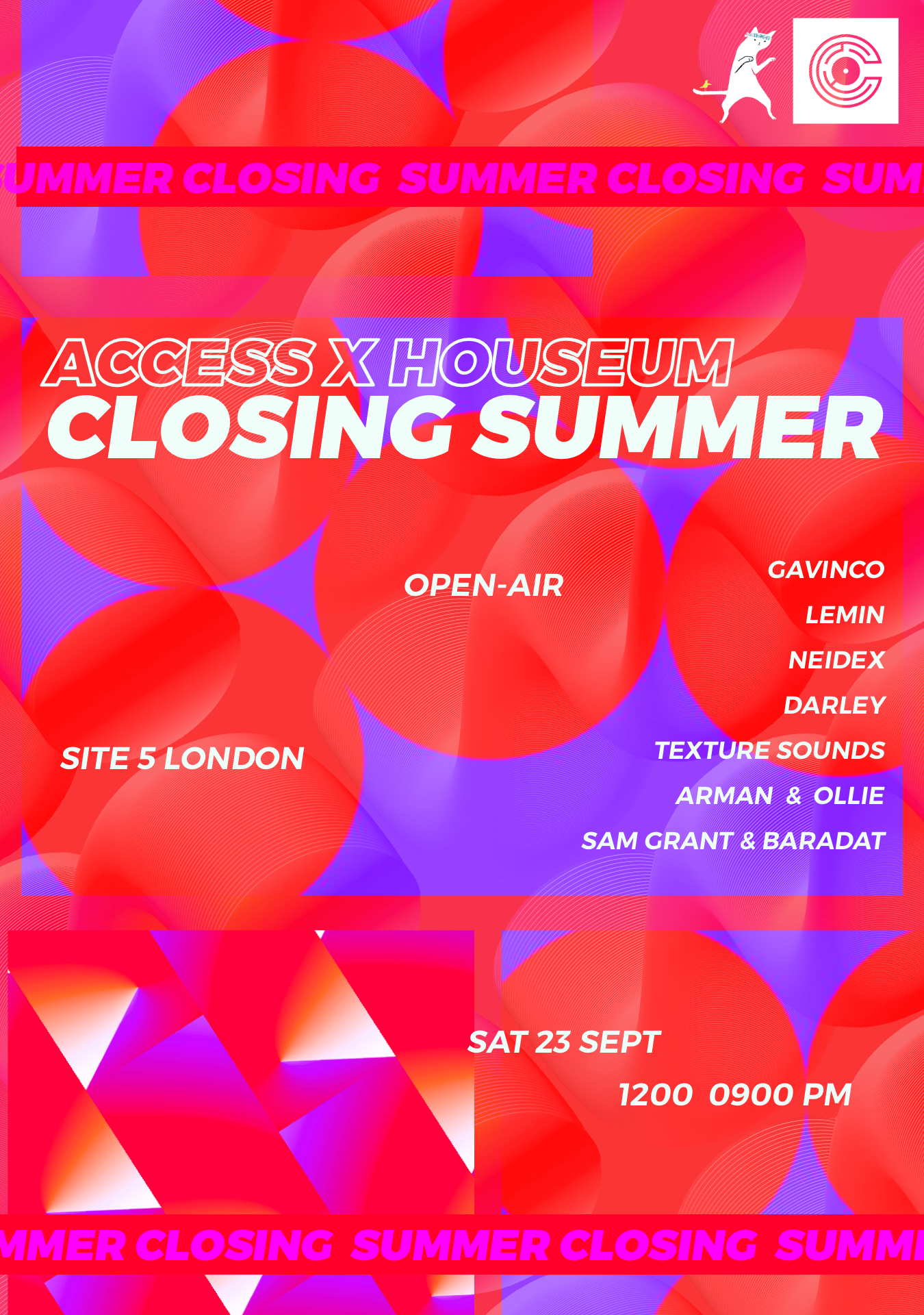 Access X Houseum: Closing Summer (Open-Air Day Party) - フライヤー表