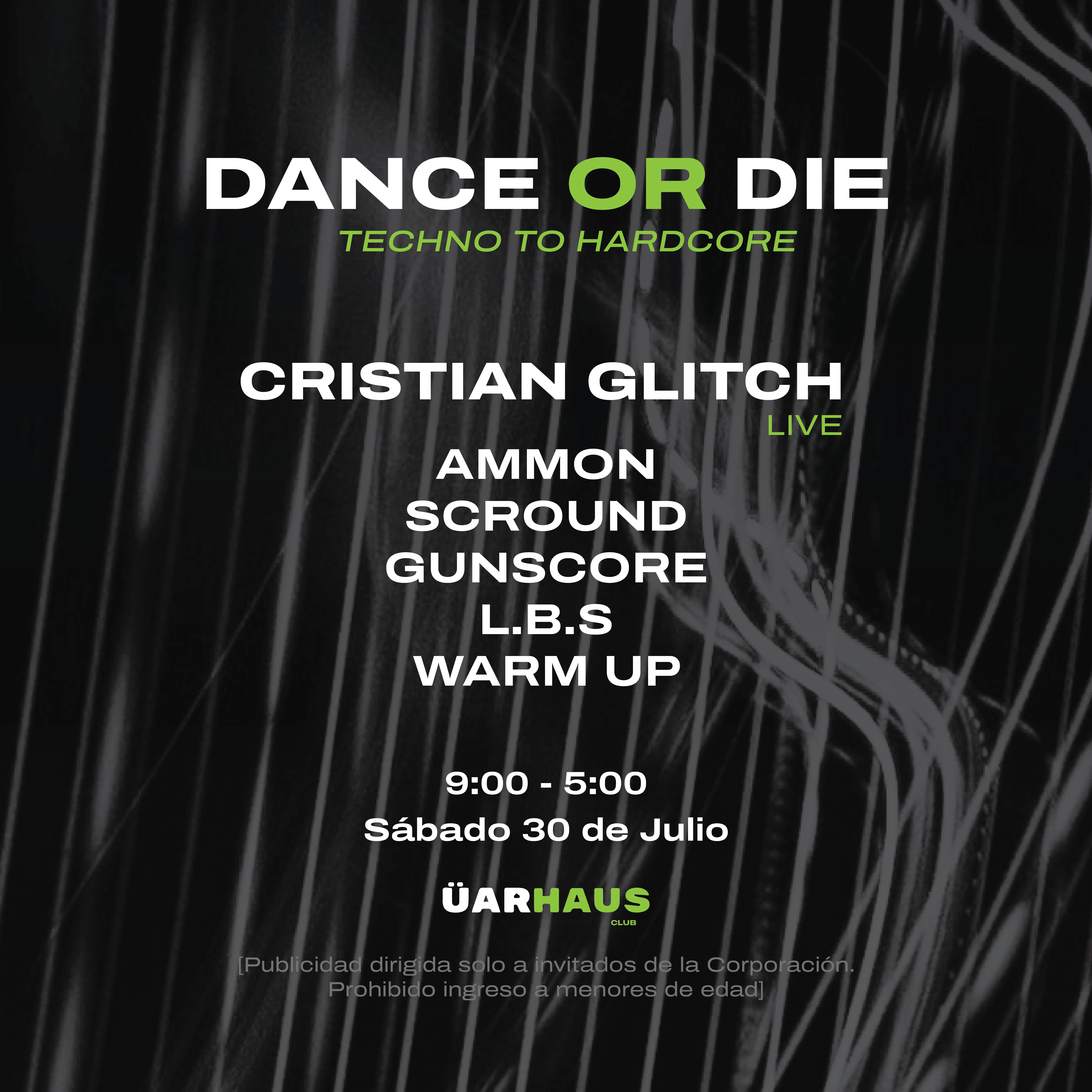 DANCE OR DIE - Cristian Glitch / Live set - Página trasera