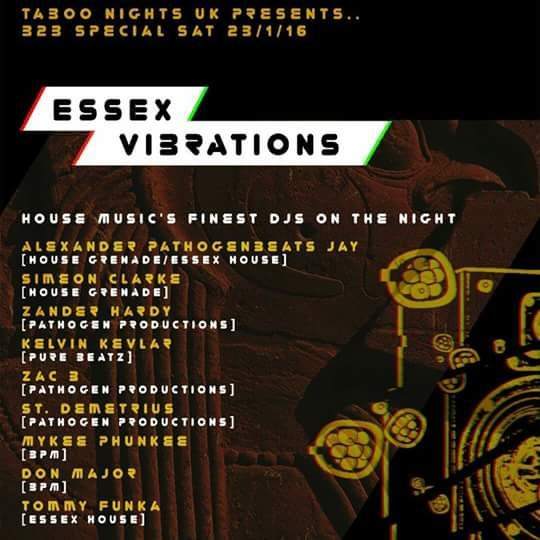 Taboo Nights UK presents Essex Vibrations - Página frontal