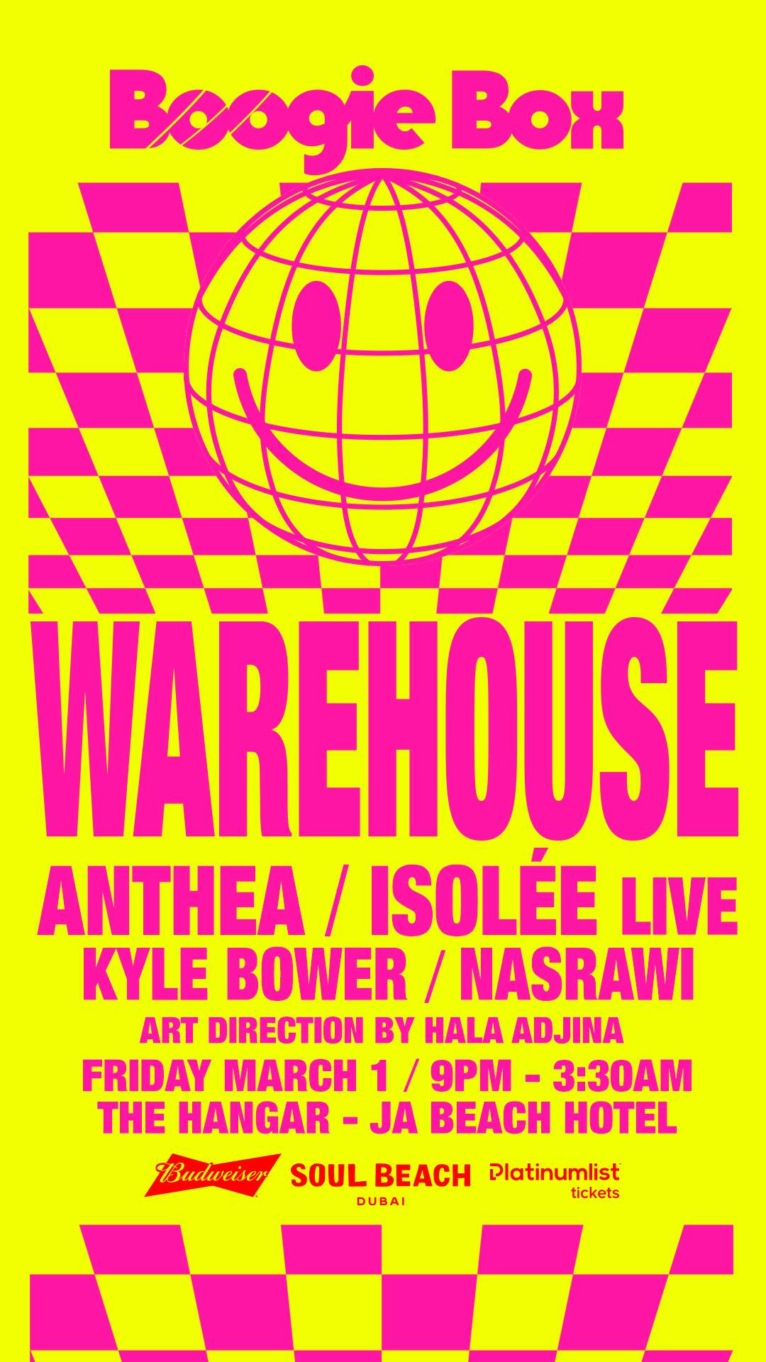 Boogie Box x Warehouse Party - フライヤー表
