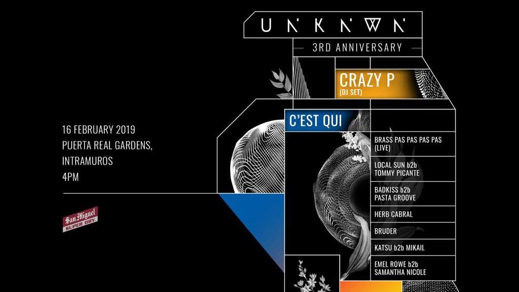 UNKNWN.3rd Anniversary with Crazy P (DJ set) - フライヤー表