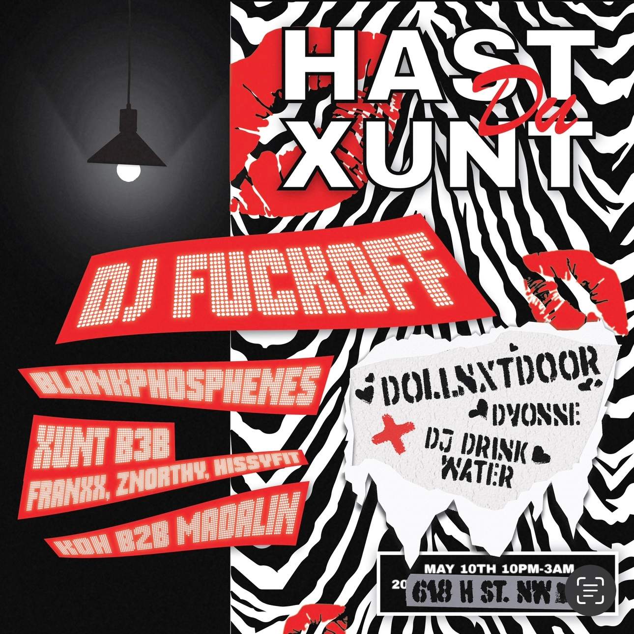 HdF x XUNT present: HAST du XUNT with DJ Fuckoff & DOLLNXTDOOR - フライヤー表