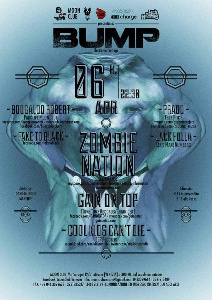 Bump #3: Zombie Nation + Gain On Top + Cool Kids Can't Die - フライヤー表