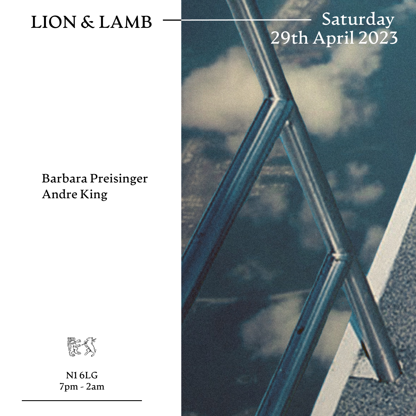 Lion & Lamb with Barbara Preisinger + Andre King - Flyer front