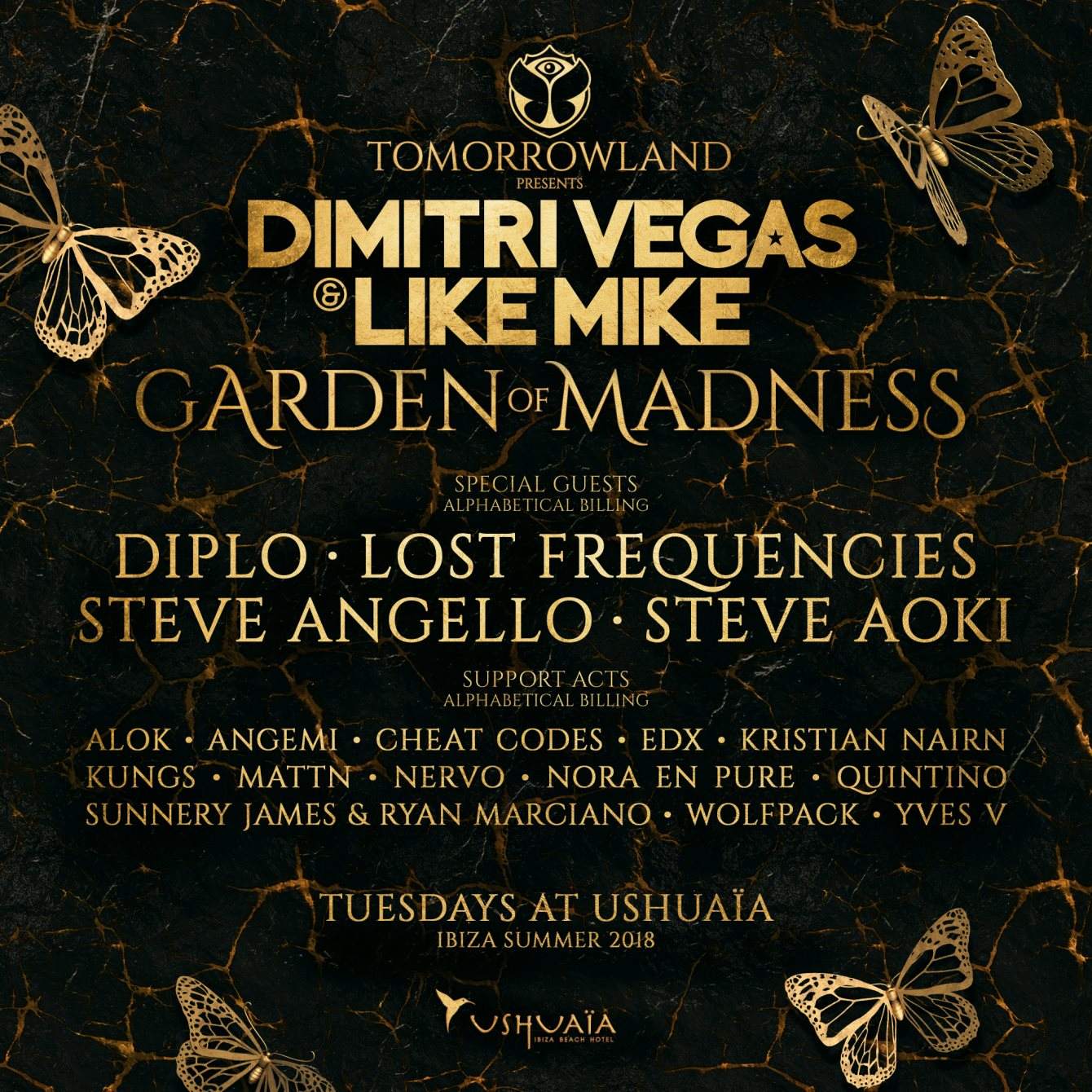 Tomorrowland presents Dimitri Vegas & Like Mike - Garden Of Madness at  Ushuaïa Ibiza, Ibiza