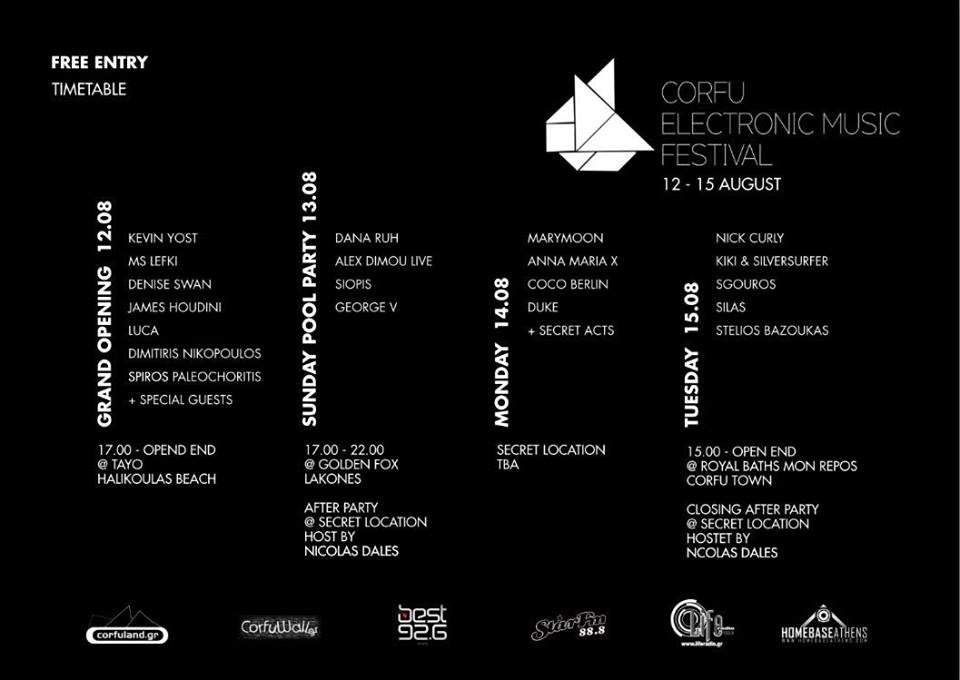 Corfu Electronic Music Festival - フライヤー裏