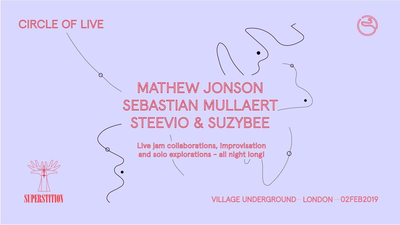Superstition presents The Circle Of Live - Sebastian Mullaert, Mathew Jonson, Steevio & Suzybee - Página frontal