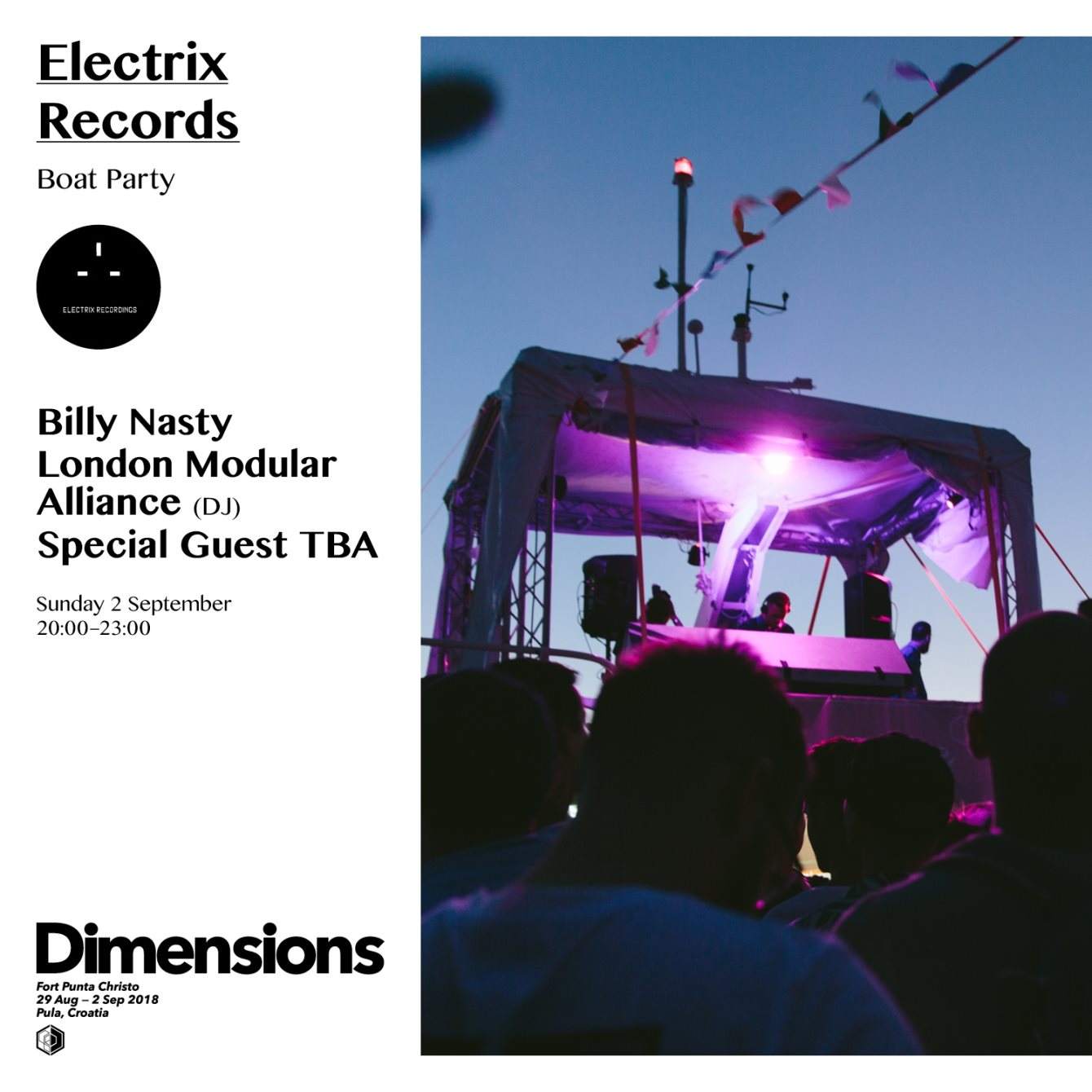 Electrix : Billy Nasty, LMA (DJ), special guest TBA - Página frontal