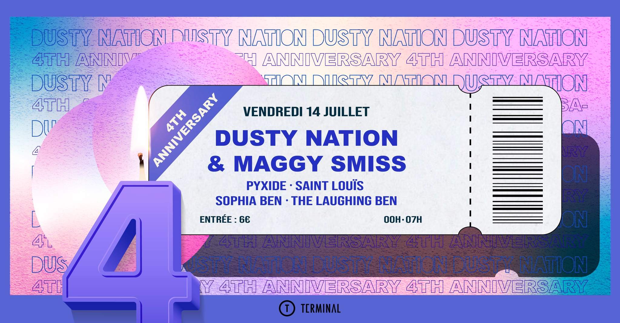 Dusty Nation '4th Anniversary Party' - フライヤー表