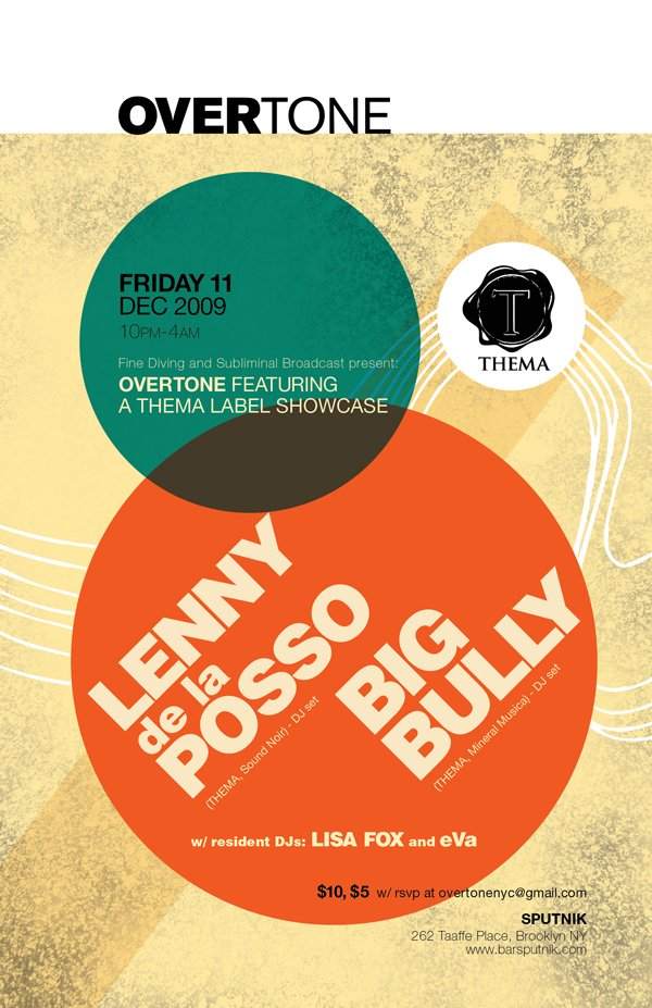 Overtone feat Thema with Big Bully, Lenny De La Posso - Página frontal