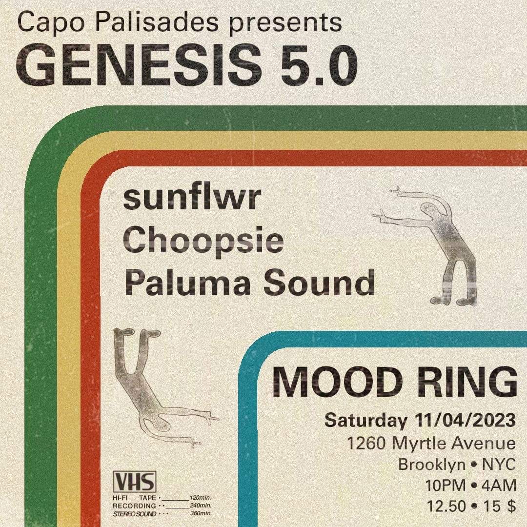 Capo Palisades presents GENESIS 5.0 with sunflwr, Choopsie, Paluma Sound  - Página frontal