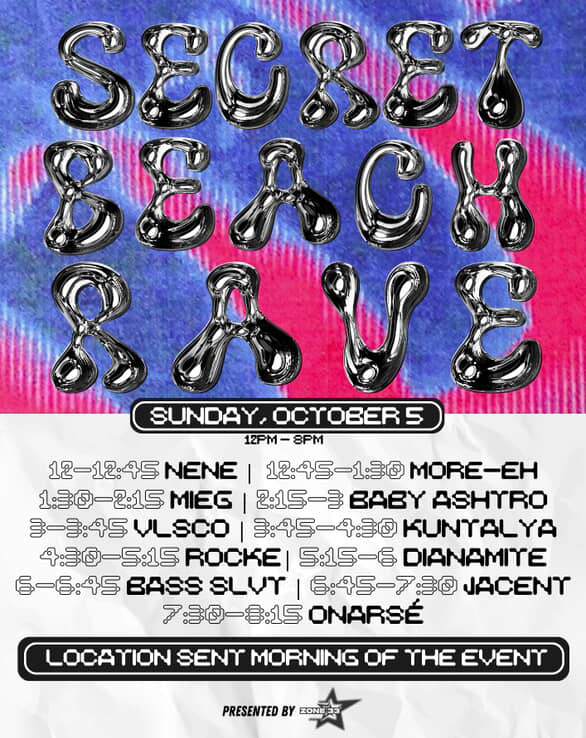 ZONE 33° PRESENTS: SECRET BEACH RAVE at TBA - EMAILED 6AM DAY OF EVENT ...