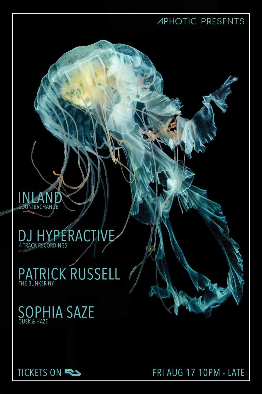 Aphotic presents: Inland, DJ Hyperactive, Patrick Russell, Sophia Saze - Página frontal
