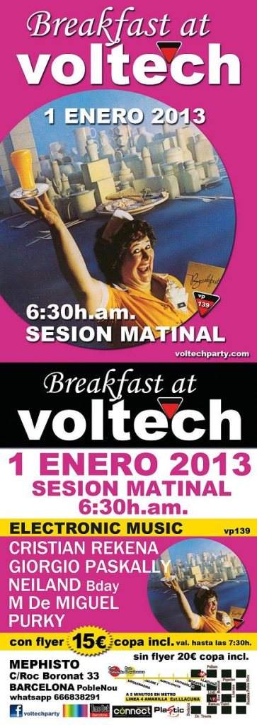 Breakfast at Voltech 'New Year Morning Session' - フライヤー表