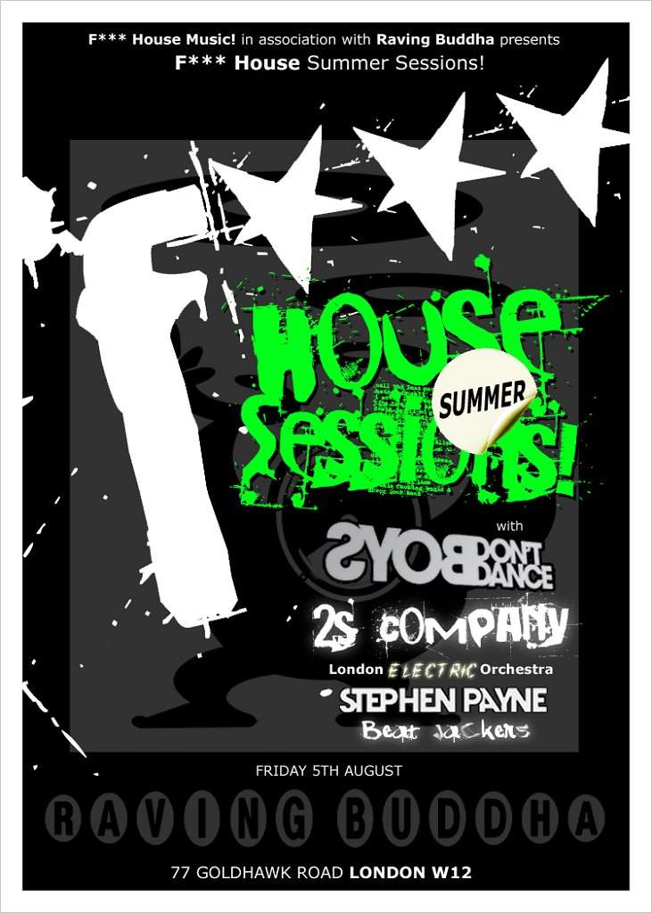 F*** House Summer Sessions - フライヤー表