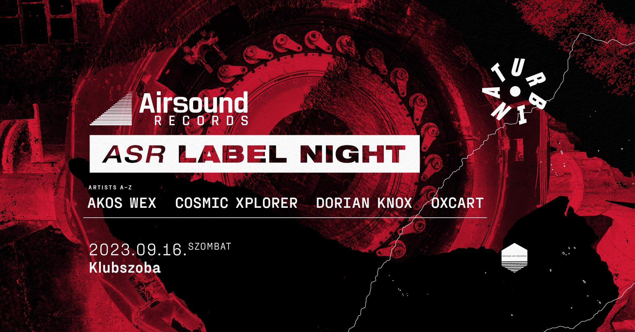 AIRSOUND RECORDS Label Night with Akos Wex, Cosmic Xplorer, Dorian Knox, Oxcart - Página frontal