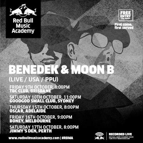 Red Bull Music Academy presents Moon B & Benedek (live) - フライヤー表