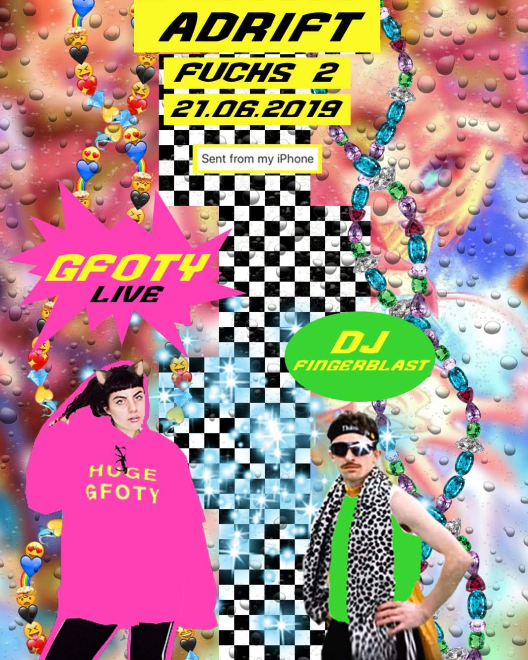 GFOTY (live), DJ Fingerblast – presented by Adrift - Flyer back