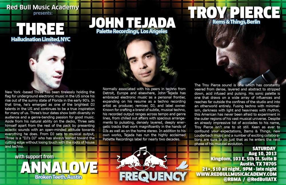 Red Bull Music Academy: Frequency Effect - Página trasera
