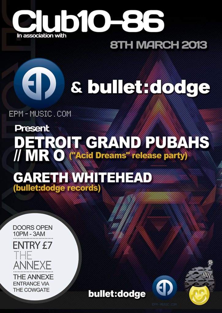 Club 10-86 presents Detroit Grand Pubahs//MR O & Gareth Whitehead - Página frontal