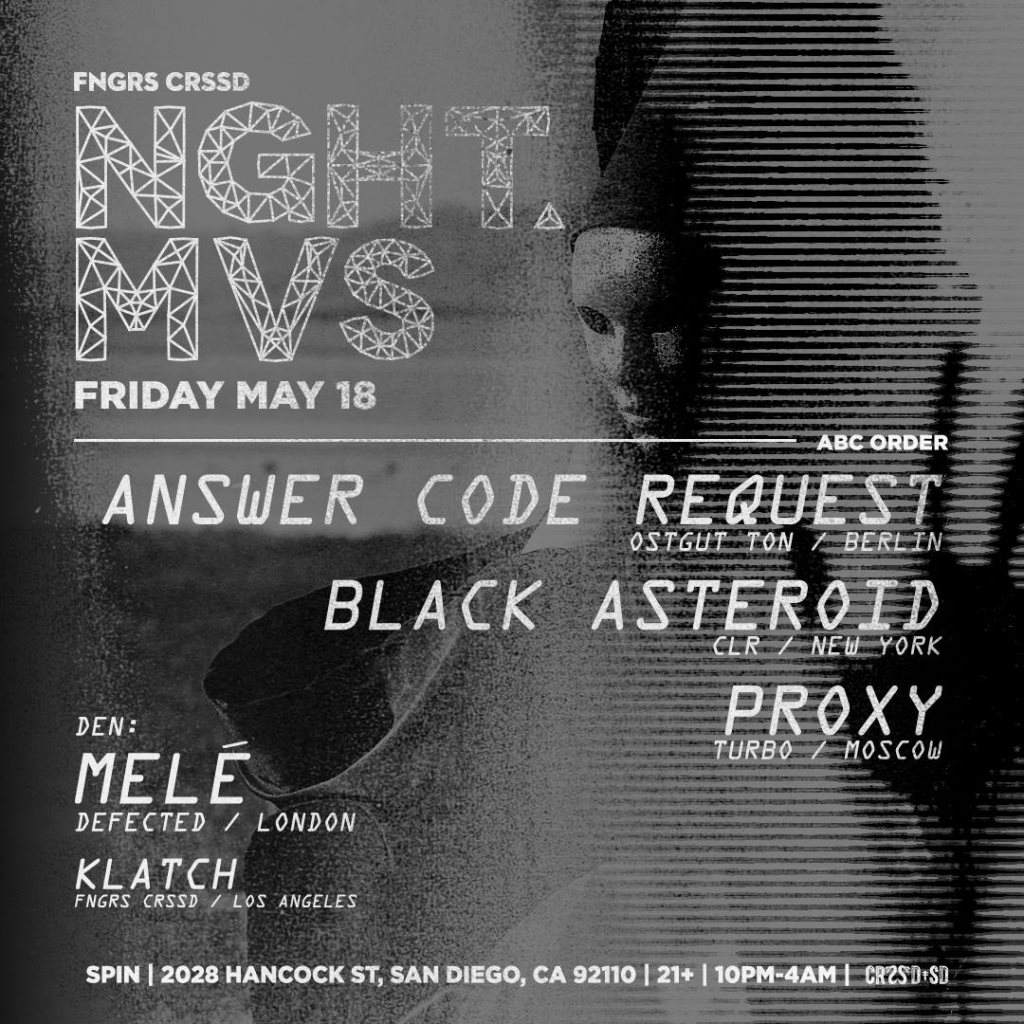 FNGRS CRSSD Pres: Answer Code Request, Black Asteroid, Proxy - Página frontal