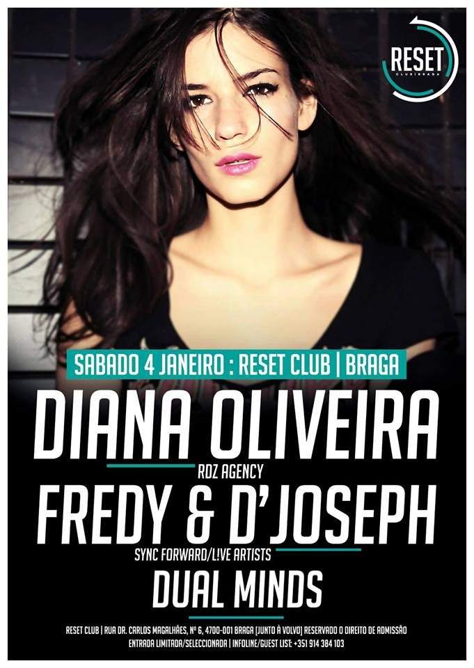 Diana Oliveira + Fredy & D'joseph + Dual Minds - Página frontal
