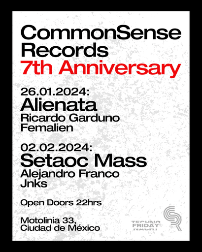 2-DAY TICKET PASS CommonSense Records Anniversary: Alienata, Setaoc Mass + lineup - Página frontal