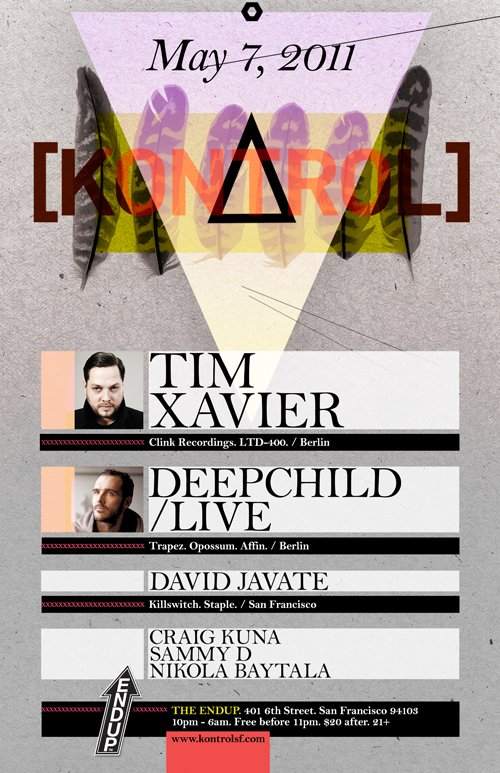 [kontrol] presents Tim Xavier, Deepchild live, David Javate - Página frontal