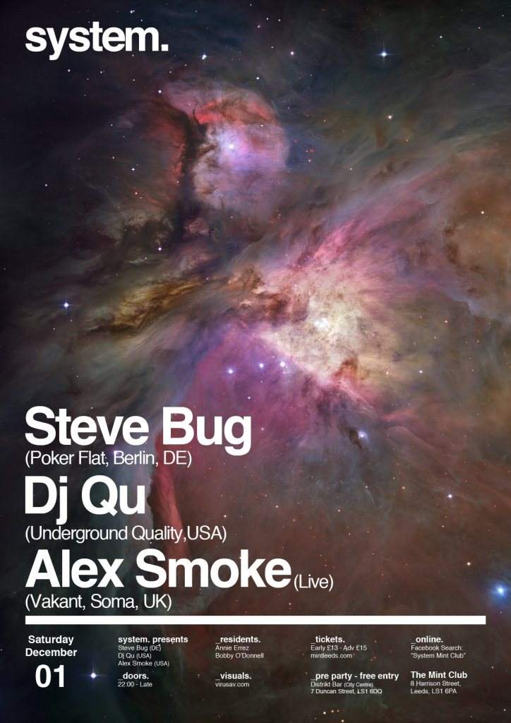 System presents Steve Bug, Dj Qu & Alex Smoke - Página frontal