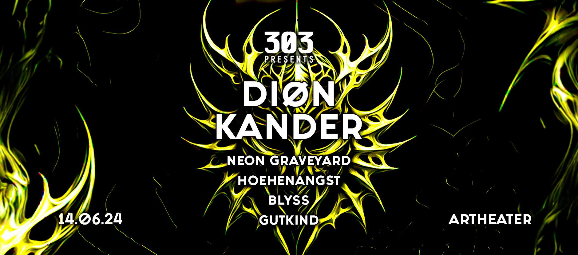 303 pres. DIØN, Kander, Neon Graveyard - Página frontal