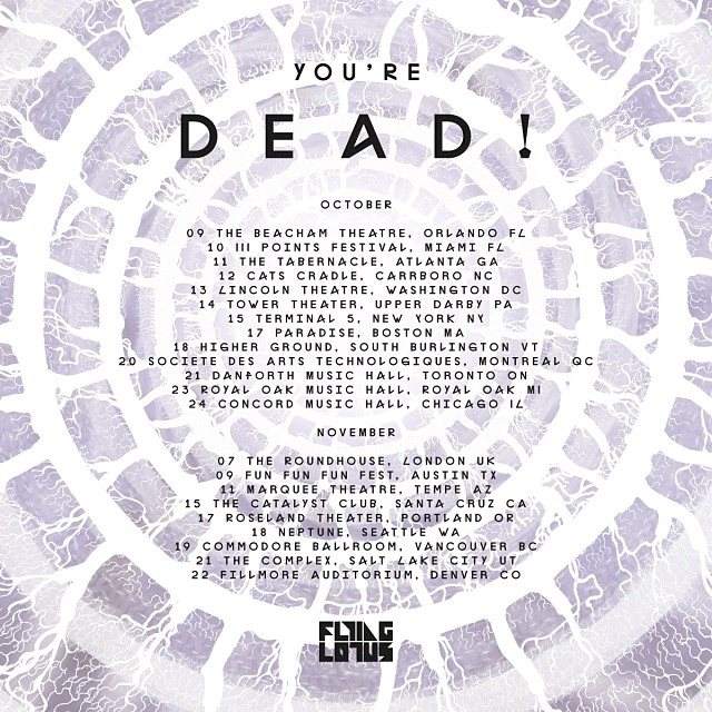 You're Dead! Flying Lotus tour - Página frontal