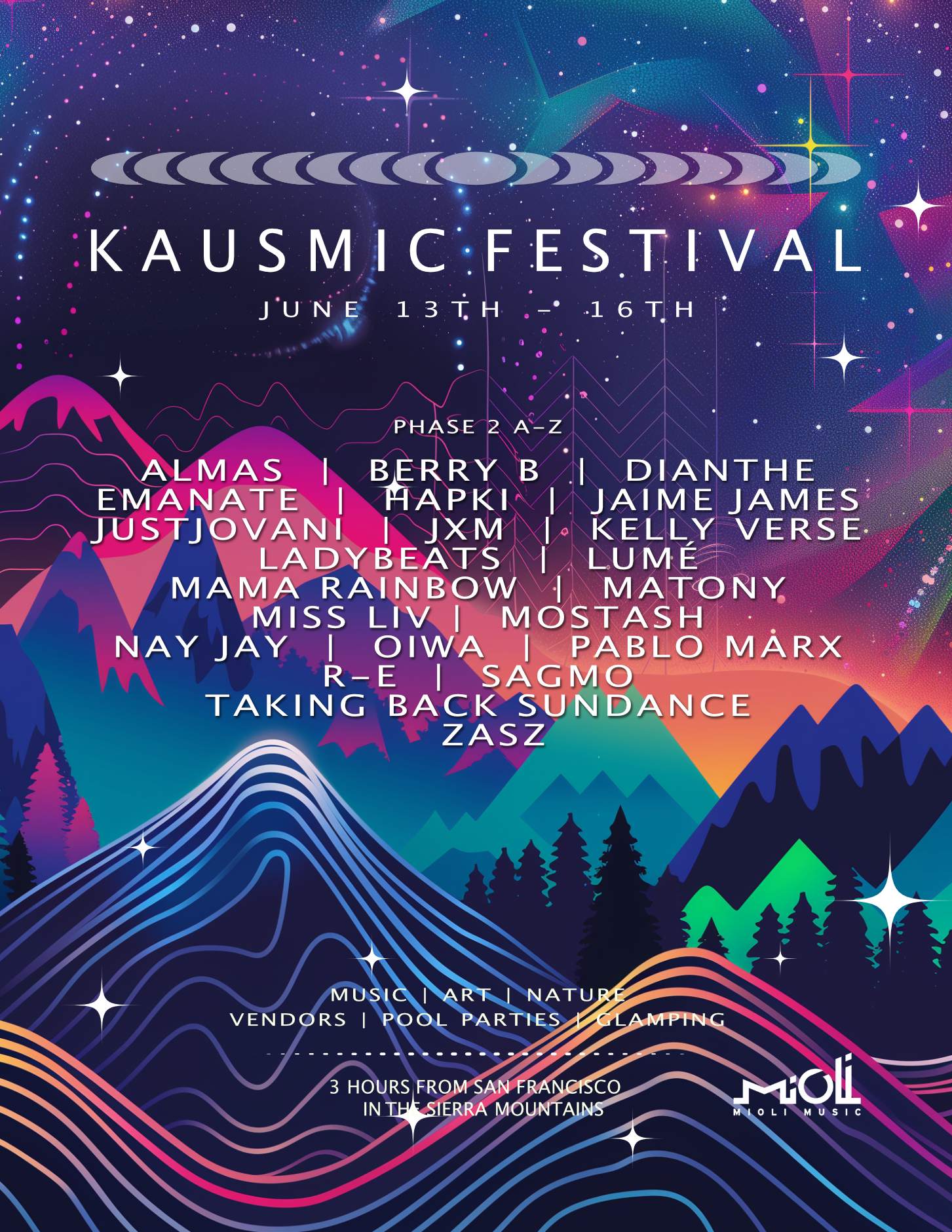 Mioli Music presents: Kausmic Festival - フライヤー表