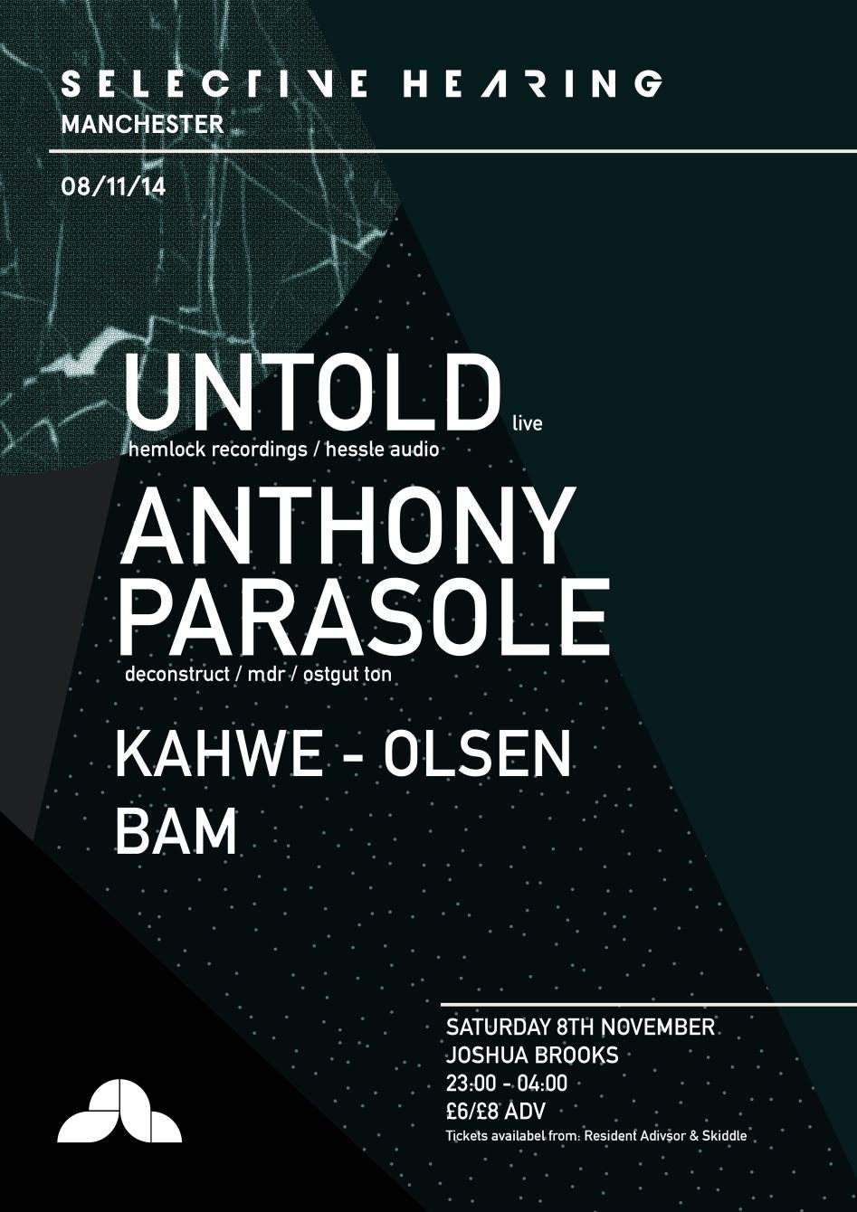 Selective Hearing with Untold Live / Anthony Parasole / Olsen / Kahwe / Reflec - Página frontal