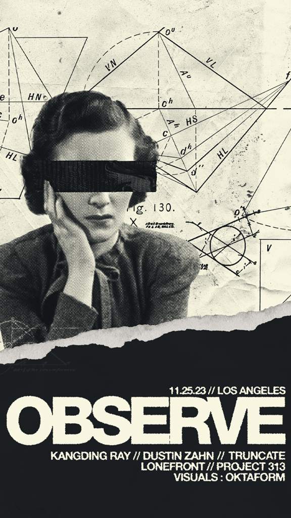 OBSERVE // LOS ANGELES // 11.25.23 // KANGDING RAY // DUSTIN ZAHN // TRUNCATE // PROJECT 313  - フライヤー裏