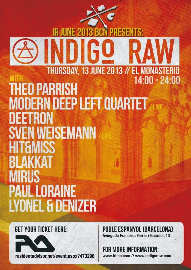 IR presents: Indigo Raw with Theo Parrish, Modern Deep Left Quartet(Live), Deetron - Página trasera