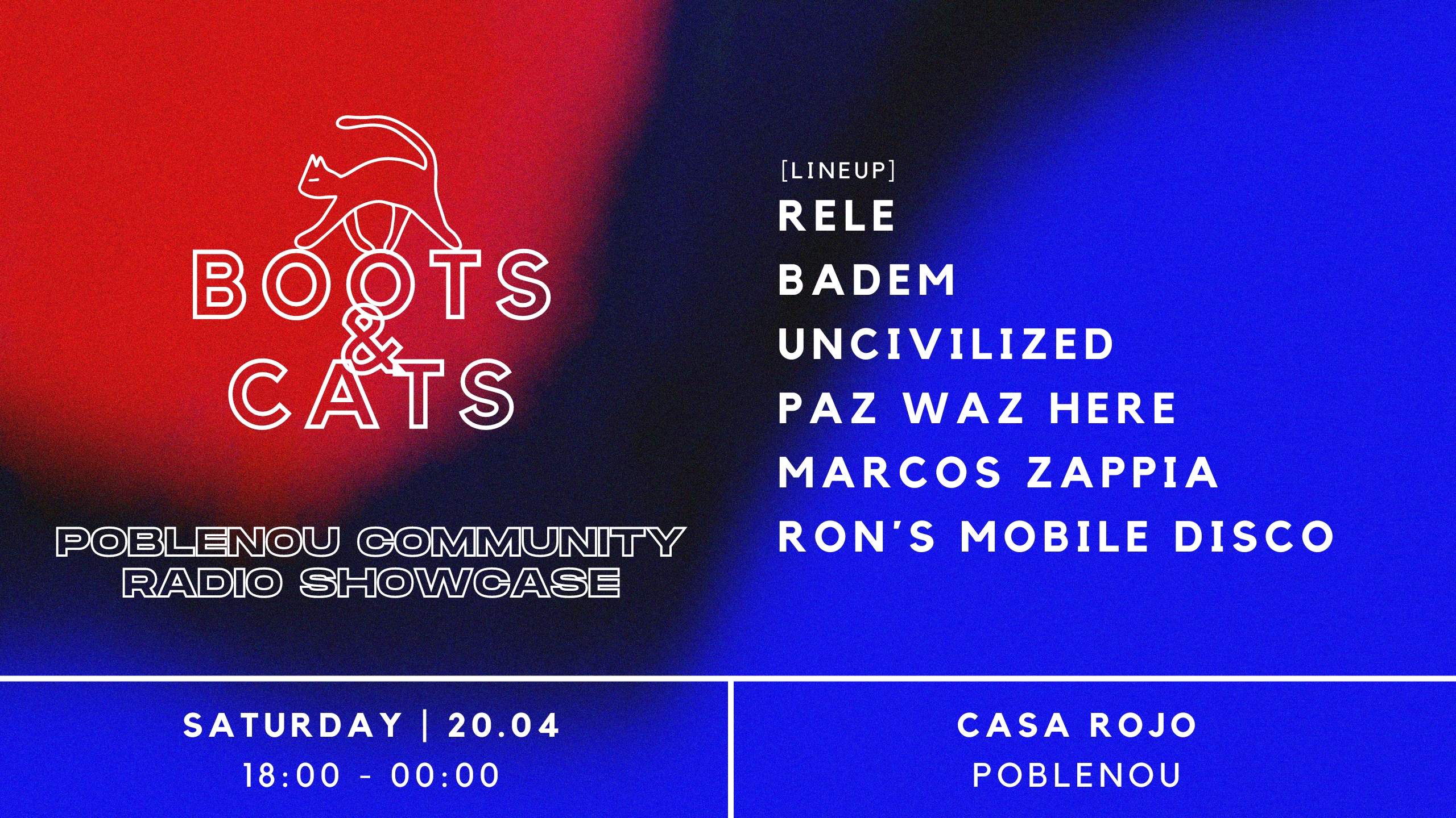 Boots & Cats Showcase at Poblenou Community Radio - Página frontal