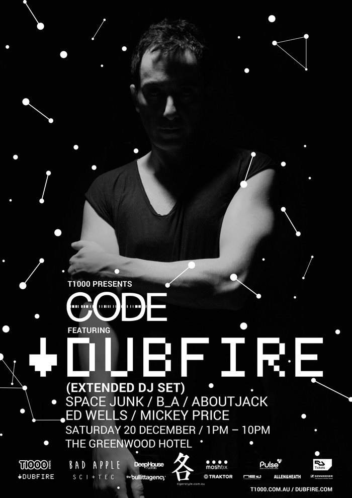Code - Dubfire - Extended DJ set - フライヤー表